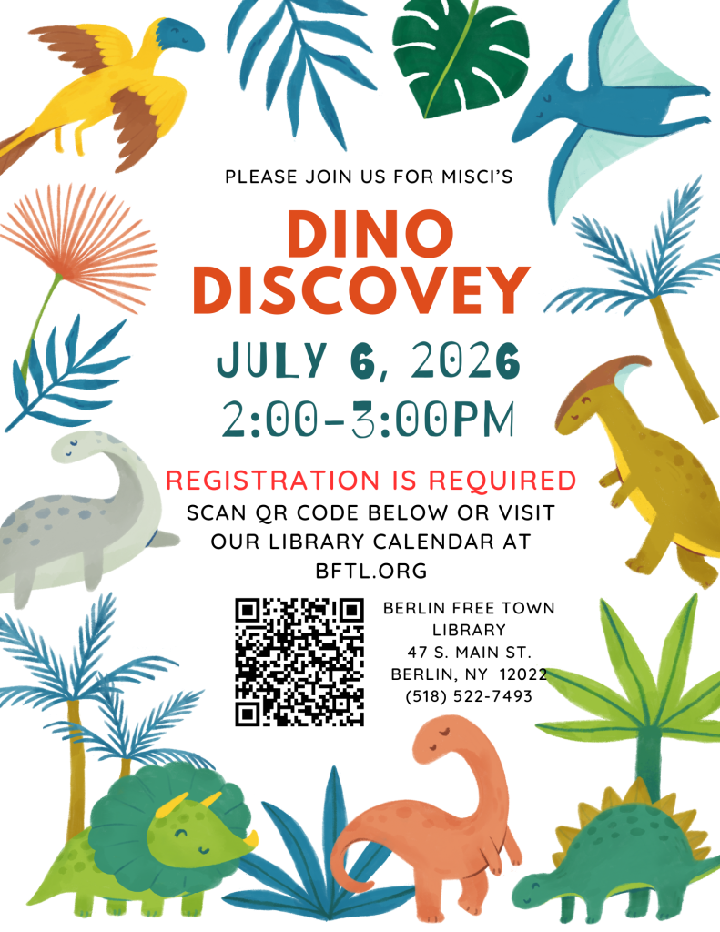 miSci's Dino Discovery
Monday July 6 from 2-3pm